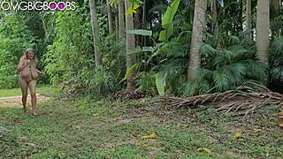 Blonde Wife's Massive Saggy Tits And Hairy Beaver Tease On Nudist Beach