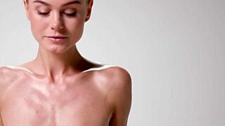 I can't stop staring at skinny teen Jane F's firm tits bouncing wildly on that ball