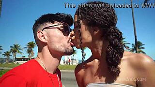 1.90m japanese-brazilian beauty ob honey struts nearly naked on street before taking 3 huge cocks dap anal