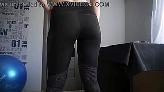 Fitness Girl Hints at Teasing Lines in Tight Leggings