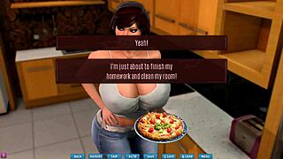 Game exposes her big heaving tits up close