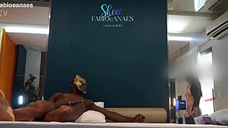 hotwife ebanovix strips lingerie for big black cock anal on bed with husband watching