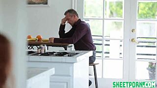 abbey rain teases her fiery red crotch in tempting display