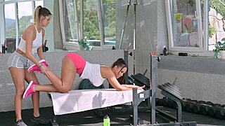 hey busty jennifer mendez, why turn workout into lesbo pussy licking?