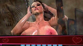 Game exposes her big heaving tits up close