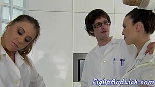 Intense Nurse Babes Wrestle Grapple Before Licking Pussy Orgasms