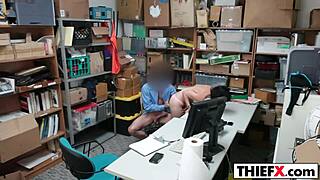 big cock burglar punishes teen thief ass in garage office hardcore style
