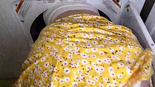 Redhead Stepsis Scarlet Skies Stuck Dryer Fucked Tight Pussy by Bro Steve Rickz