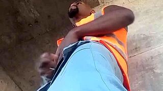 Lonely Worker Strokes Massive Cock Filming Outdoor Construction Thrill