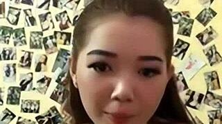 Sexy Asian big tits beauty strips and teases