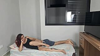 whoa that redhead couple spies motoboy watching open window sex 😂👀🍆