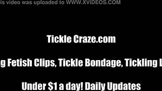 bound lesbian slave squirms as we tickle-torture her until piss floods from desperation