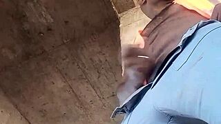 Lonely Worker Strokes Massive Cock Filming Outdoor Construction Thrill