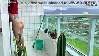 that brazilian maid's tiny shorts beg for sneaky latina fetish peek