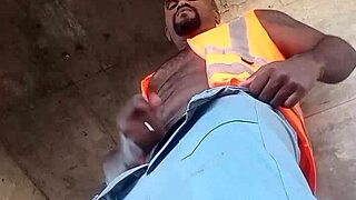 Lonely Worker Strokes Massive Cock Filming Outdoor Construction Thrill