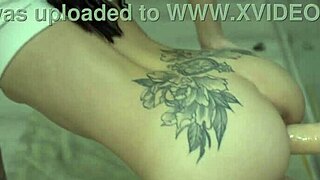 Tattooed Babe's Intense Dildo Ride Bursts into Wild Orgasm