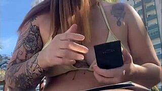 Horny African Beach Flasher Exposes Big Pussy to Macho Eyes