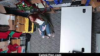 Ginger teen 18+ punished hard in garage POV for stealing with burglar big cock fuck