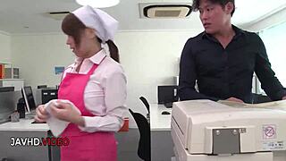 Chihiro Akino, crave my creampie after that office blowjob?