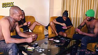 after winning competition he gets gangbang with his ebony girlfriend's narrow ass friends homemade