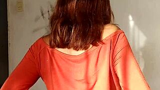 Petite Latina Selene Rides Huge Dildo on Bed Masturbating Her Small Tits Pussy