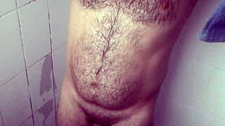 Secret Shower Jerk-Off Spills Cum Down Smooth Leg