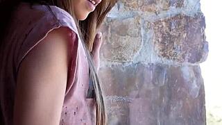 petite teen drew catherine strips slowly revealing her small tits and tight pussy