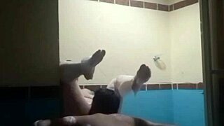 Curvy hairy Colombian milf prostitute with big tits fucked doggystyle in motel