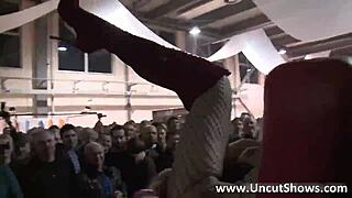 Filthy Blonde Slut Fingers Dripping Twat in Public Outdoor Exposure