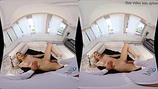 Isabelle Deltore Delivers Wet Shaved Pussy Massage In Lingerie For MilfVR