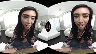 Ember Snow toys tight asian pussy hard