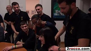 Cheating Husband Destroys Blonde Babe's Mouth in Epic Gangbang Assault with Massive Cocks