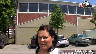 German Chubby Milf Picked Up Street for Cash Outdoor Fuck Casting