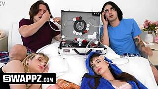 stepsisters swapped for deepthroat blowjobs doggystyle fucks and hot facials