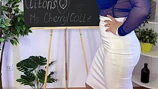 Curvy Milf Teacher Spanks and Strokes Clit in Nylon Heels Domination Lesson