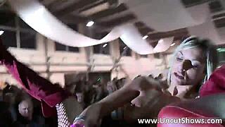 Filthy Blonde Slut Fingers Dripping Twat in Public Outdoor Exposure