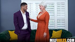 nana swaps sloppy cum from dd tits with stevie k in wild milf orgy