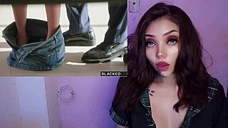 linda the hot blonde teen 18+ slurps down that massive black cock like a total pro