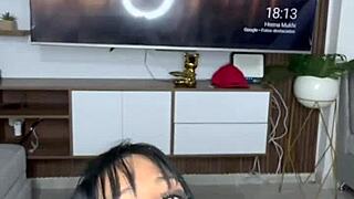 beautiful colombian latina brunette stuffs dildos in big ass