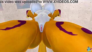 renamon stretches furry body nsfw to hot workout beats