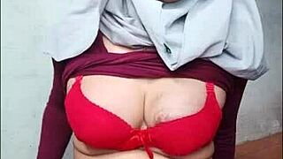 Hijab Shemale Rides Thick Dildo to Gushing Cum Explosion