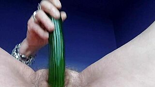 Granny Stuffing Hairy Pussy Cucumber