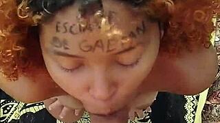 she drops to her knees for a risky beach blowjob ending with cum all over her face