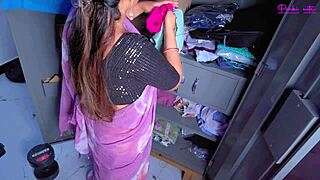 desi maid caught with owner's panties gets hairy pussy doggystyle pounded by hubby