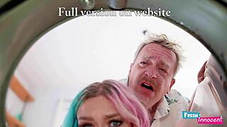 Fresh Innocent Petite 18+ Babe Nailed in Ass Stuck in Washing Machine!