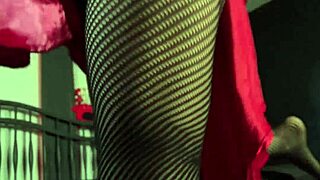 pantyhose fetish model spreads tight pussy in nylons for you