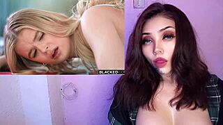linda the hot blonde teen 18+ slurps down that massive black cock like a total pro