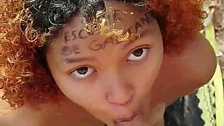 she drops to her knees for a risky beach blowjob ending with cum all over her face