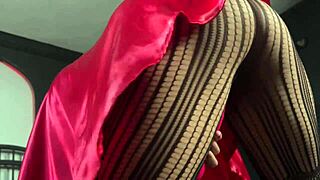 pantyhose fetish model spreads tight pussy in nylons for you