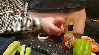 Kitchen Cock Torment with Urethral Insertion and Humiliation